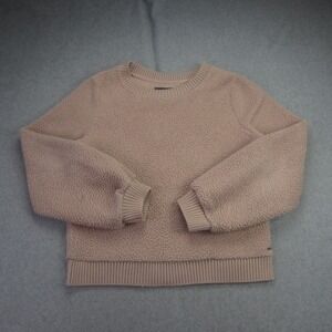 Abercrombie Fitch Sweater‎ Womens Small Pink Soft Sherpa Faux Fur Pullover